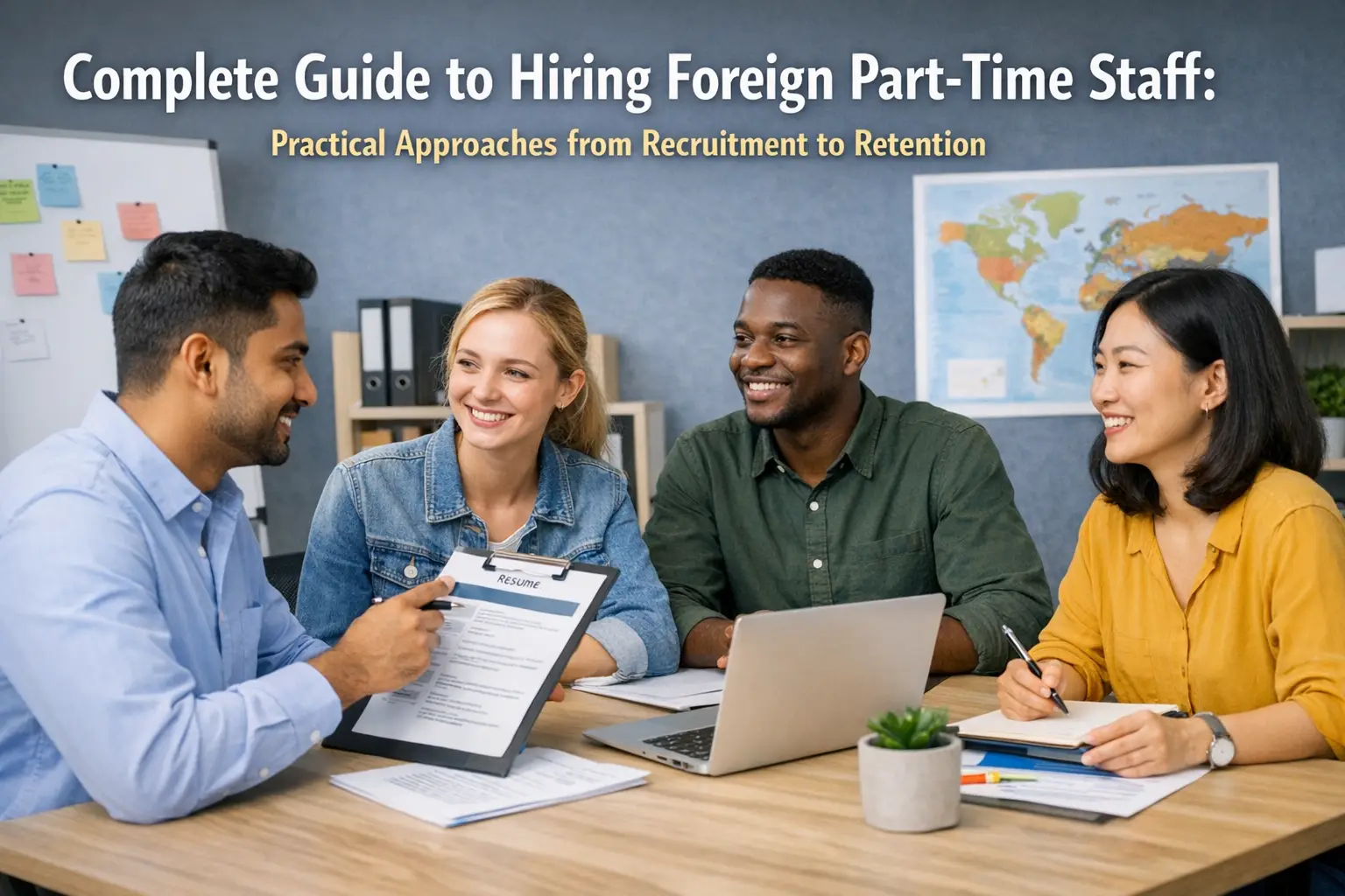 飲食店で働く外国人アルバイトスタッフ