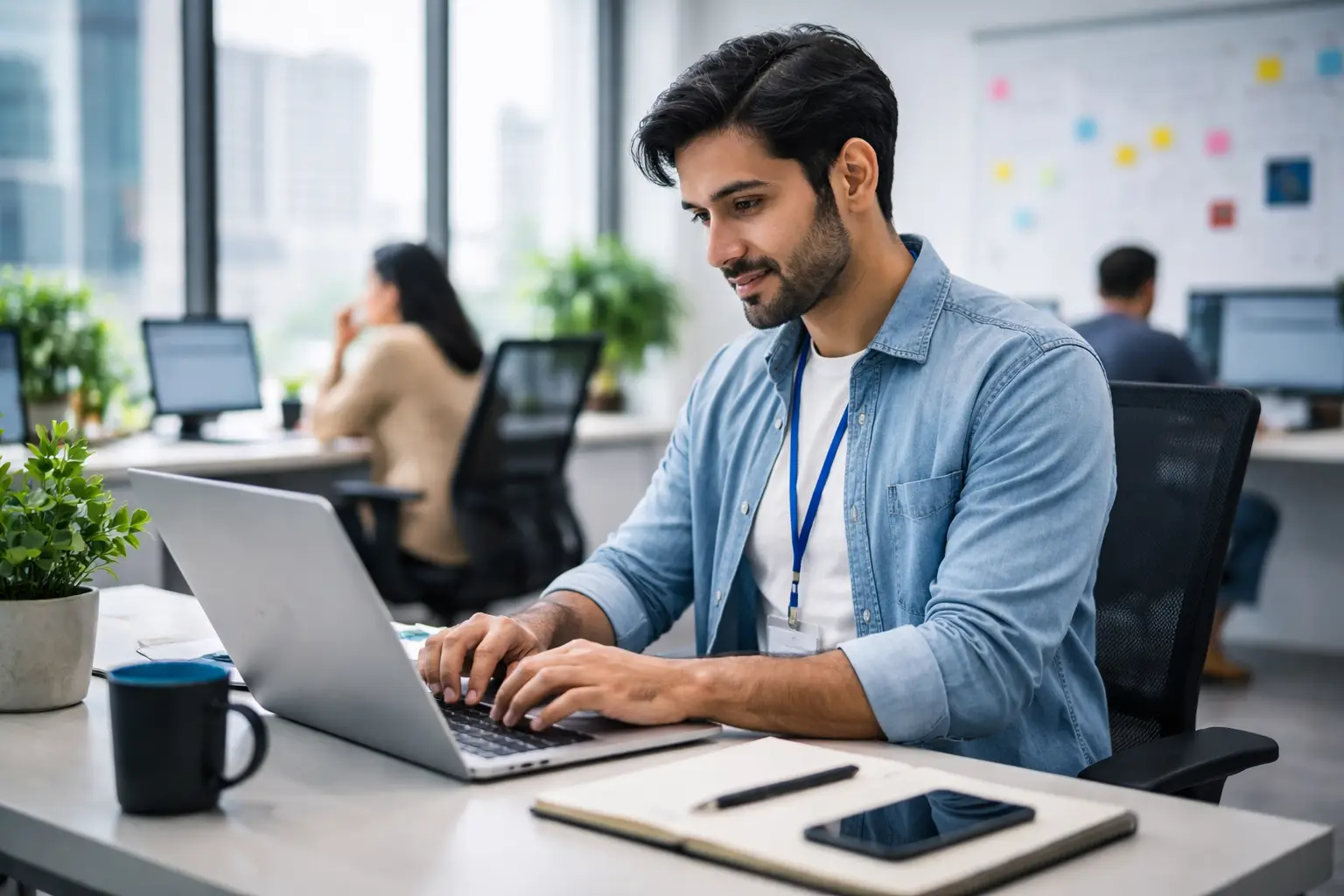 ネパールのオフィスで働くエンジニア