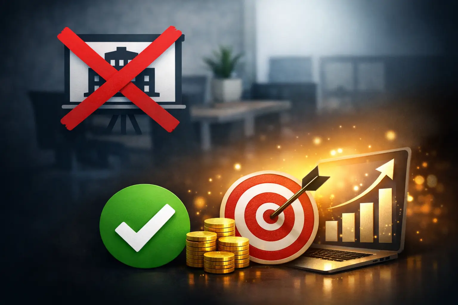 ホームページが問い合わせや売上につながる営業システムとして機能しているイメージ